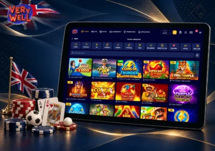 VeryWell Casino game selection with slots and themed titles